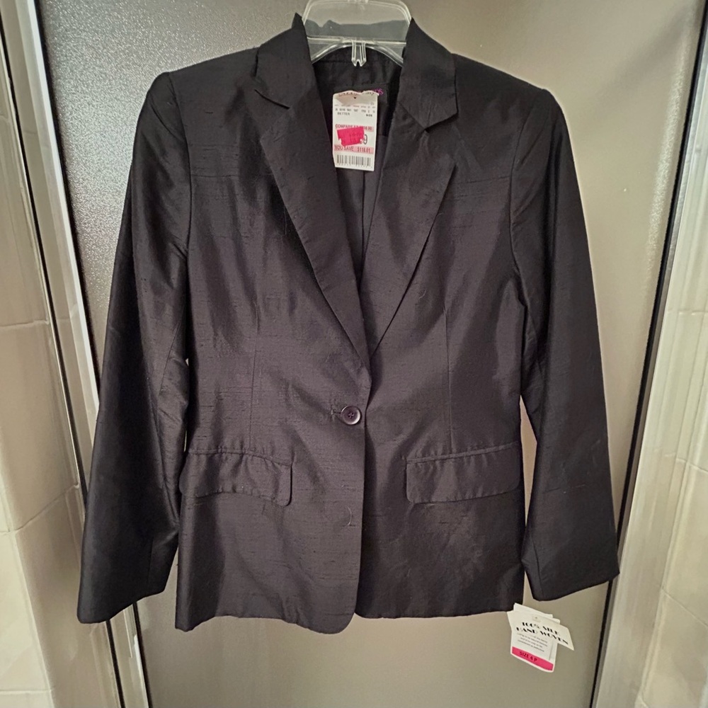 Andee Leeds NYC black silk blazer, 4P